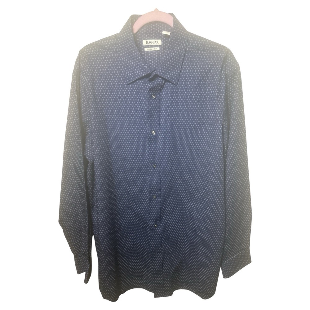 Haggar Classic Fit Men's Long Sleeve Shirt 16-16 1/2 34/35